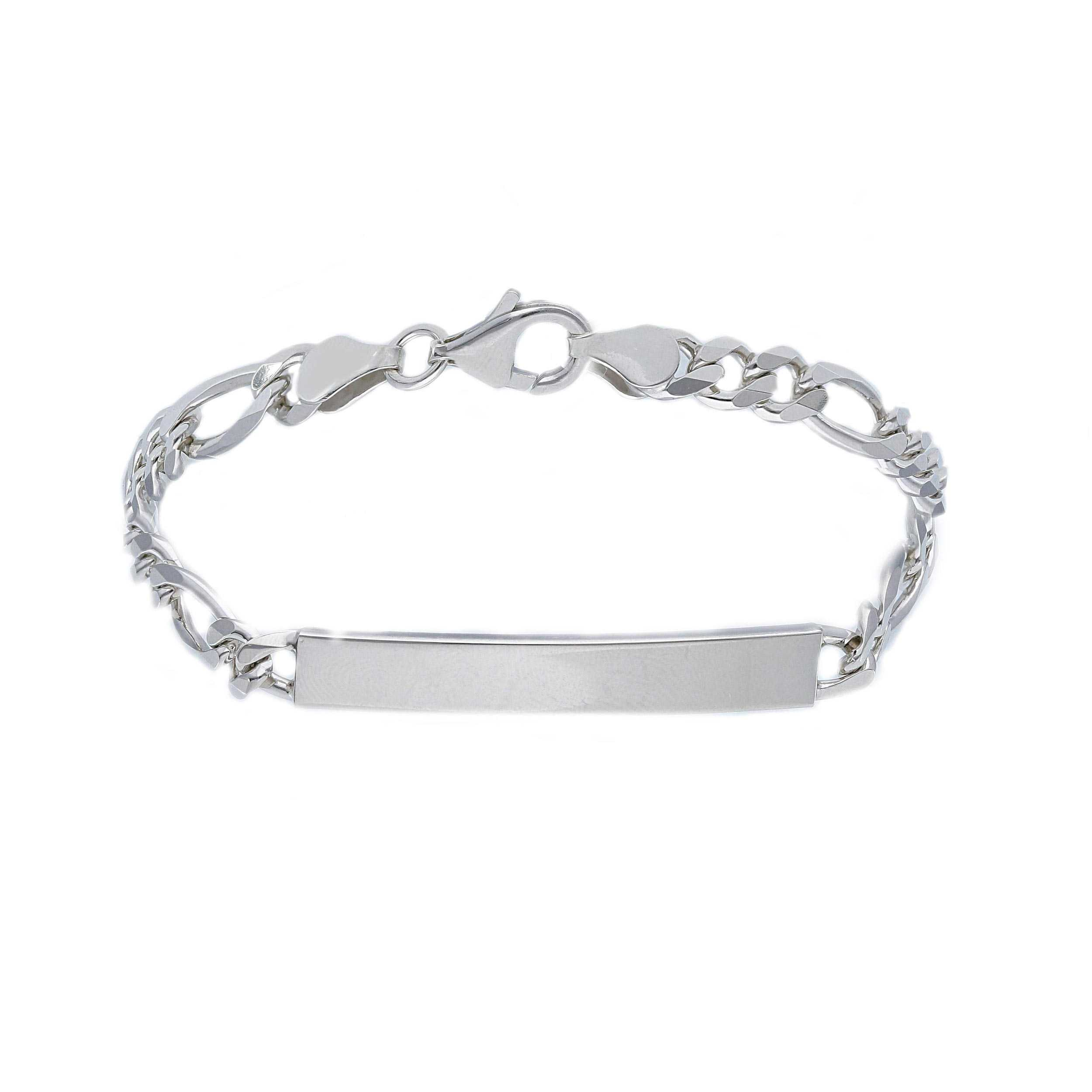 Armband met zilveren naamplaat, foto is gelijkaardig model