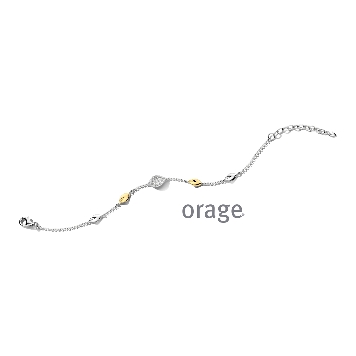 Orage armband bicolor zilver met zirkonia