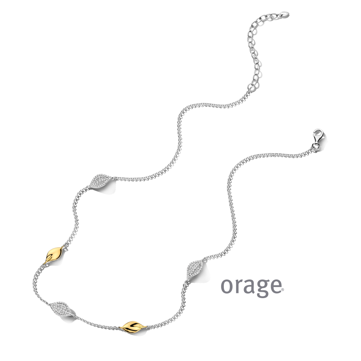 Ketting bicolor 925 rh CZ (V/14)
