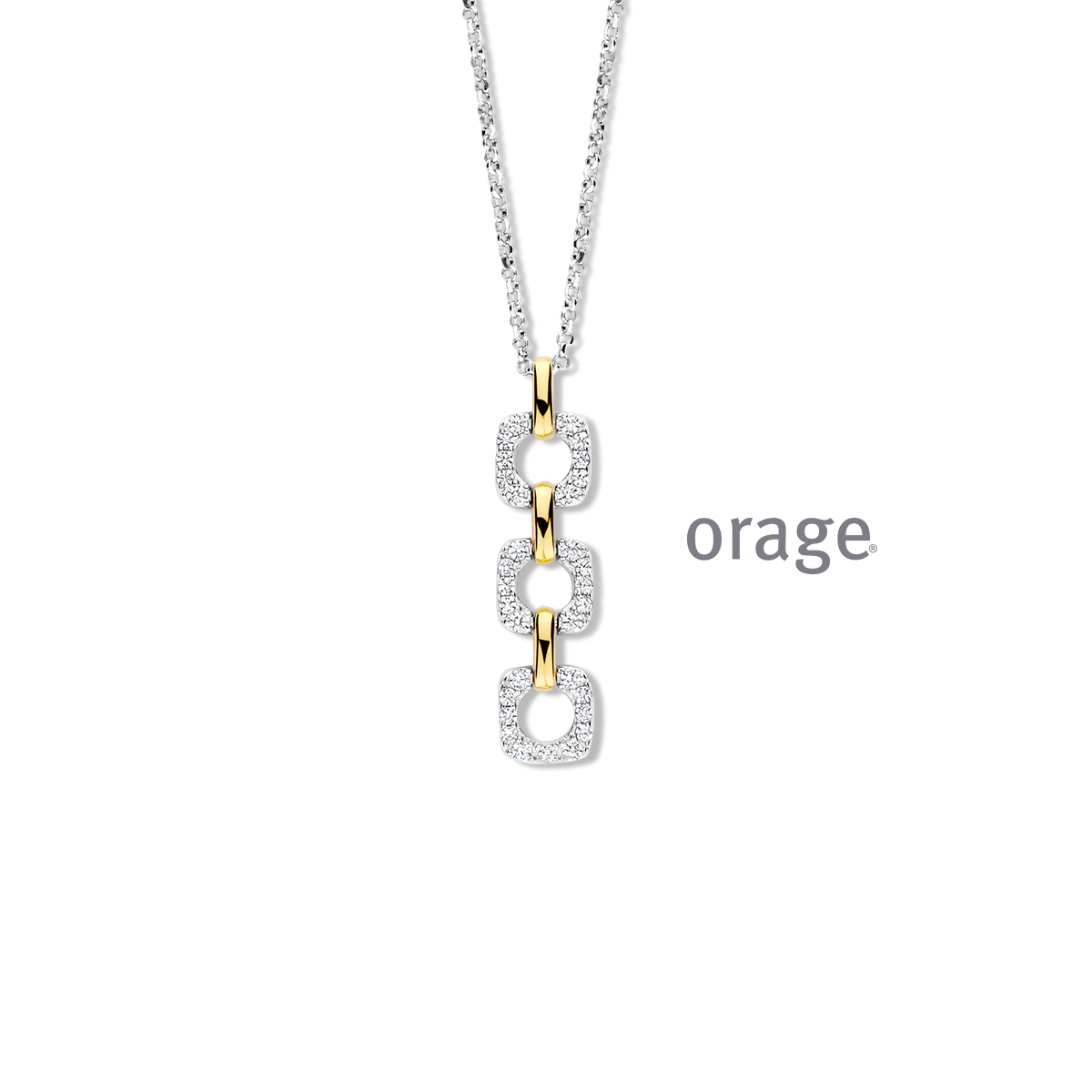 Ketting bicolor 925 rh CZ (V/14)