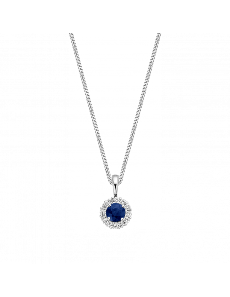 Deze hanger uit de CONCA setie geeft je koninklijke allures, met 0.12 ct briljant geslepen diamanten en een prachtige saffier als eye catcher,
Schitterend als set te combineren met hanger en oorsieraden. Deze hanger wordt zonder collier geleverd.