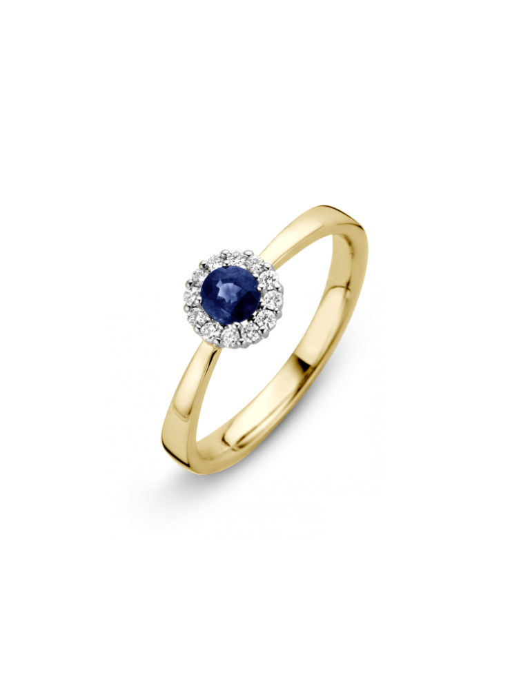 Deze ring uit de CONCA serie geeft je koninklijke allures, met 0.12 caraat briljant geslepen diamanten en een prachtige saffier als eye catcher,
Schitterend als set te combineren met hanger en oorsieraden