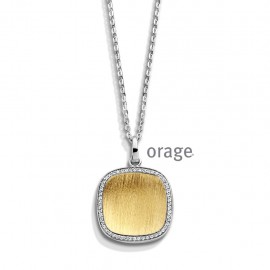 Orage Collier zilver met goudkleurig accent - ketting 45cm inbegrepen