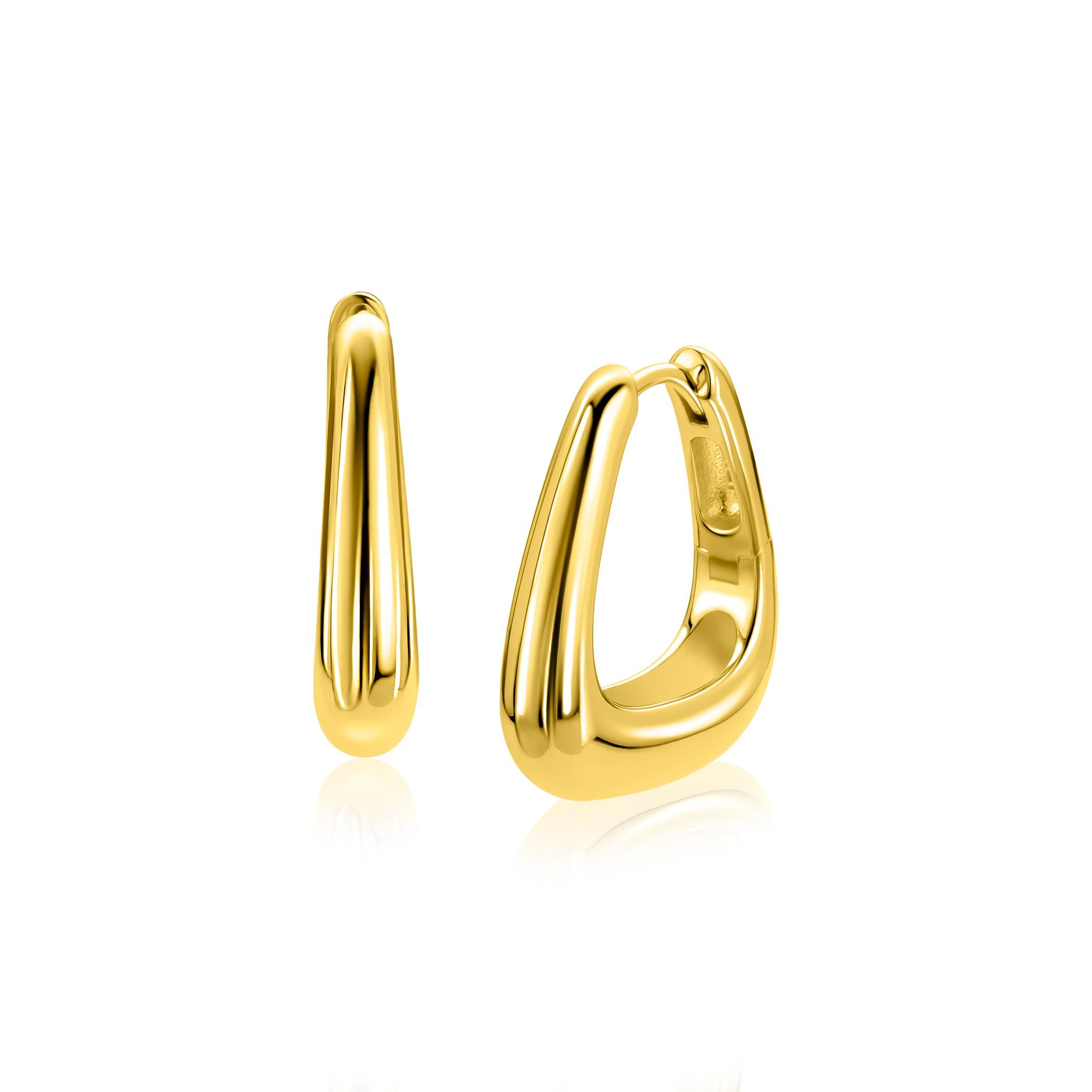ZINZI goldplated zilveren oorringen (21mm) in een trendy tasvorm. Met luxe en gemakkelijke klapsluiting. De oorringen zijn vervaardigd van eerste gehalte zilver (925) en extra geel verguld.