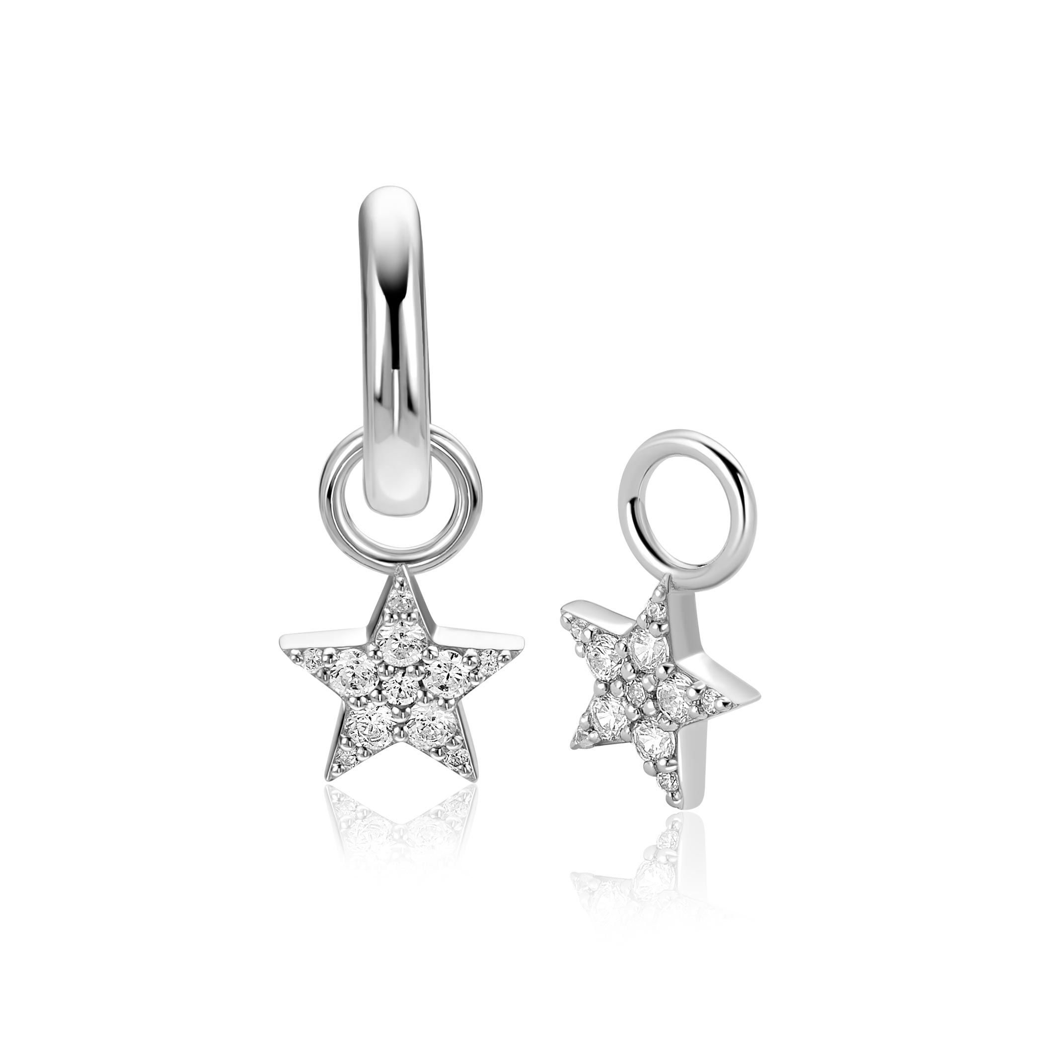 ZINZI zilveren oorbedels fonkelende ster 8,5mm voor een kerst-touch in je oren. De oorbedels zijn vervaardigd van eerste gehalte zilver (925) en voorzien van een extra rodiumlaag voor een langdurige glans.