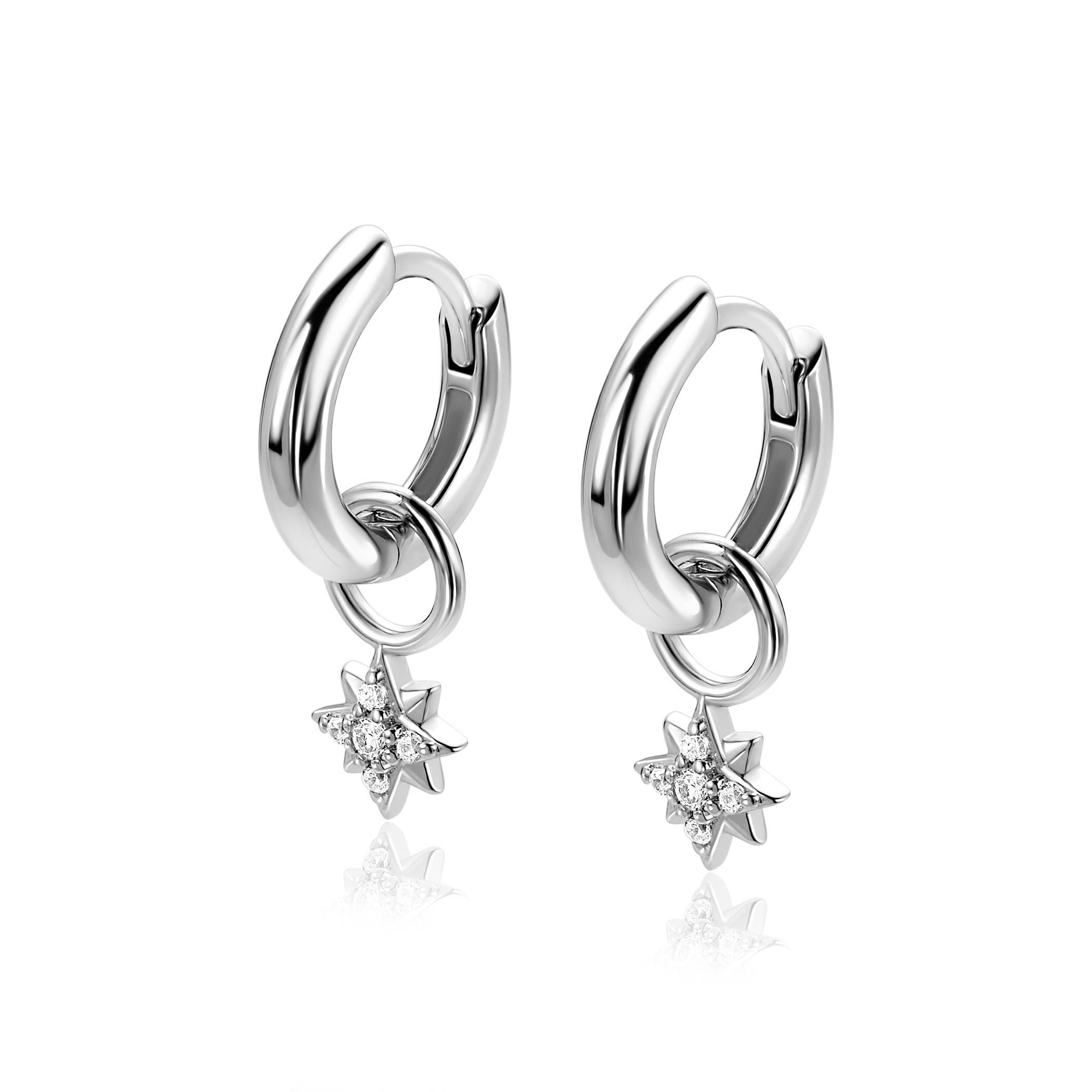 ZINZI zilveren oorbedels fonkelende ster 6mm voor een winter-touch in je oren. De oorbedels zijn vervaardigd van eerste gehalte zilver (925) en voorzien van een extra rodiumlaag voor een langdurige glans.