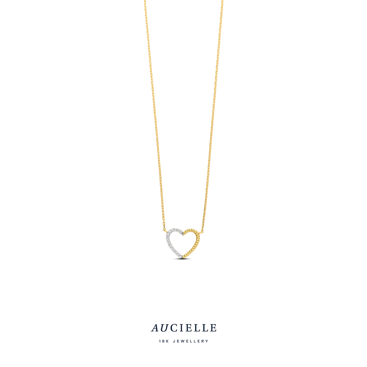 Aucielle hanger hart goud 18k en briljant 