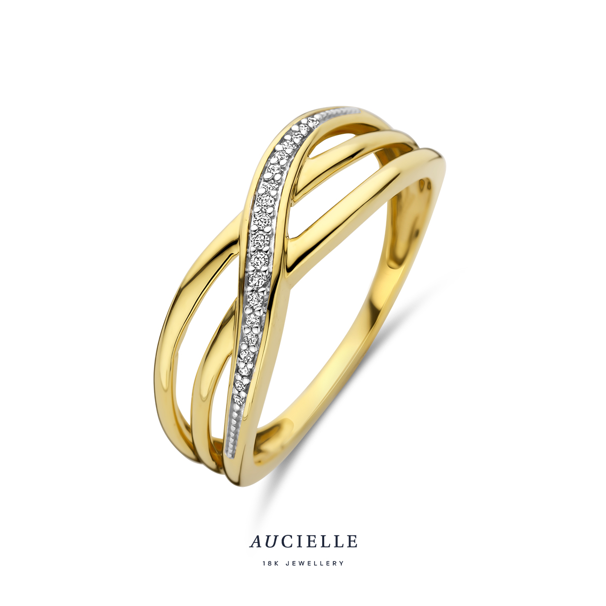 Aucielle ring goud 18k met diamant met briljant slijpsel 4.5p