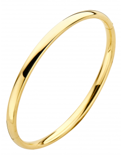 Deze bangle in 58mm, is een prachtig geelgouden armband, ideaal voor elke gelegenheid. Draag deze armband solo voor een subtiele, elegante look, of combineer met andere sieraden voor een gedurfde statement. Perfect voor zowel dagelijks gebruik als speciale gelegenheden.

De armband is gemaakt van een buis 14krt goud met een zilveren kern.