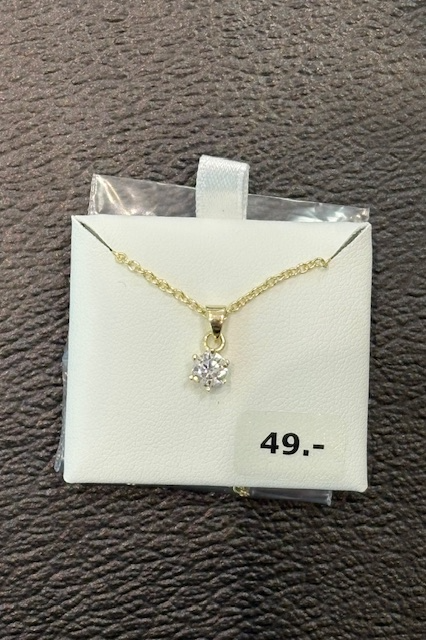 Double collier met zirkonia hanger