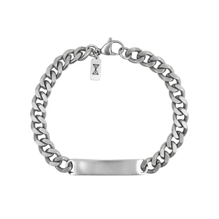 Aze armband Gourmette Eight Satin Identity Inox 21,0cm AZ-BM010-A-210