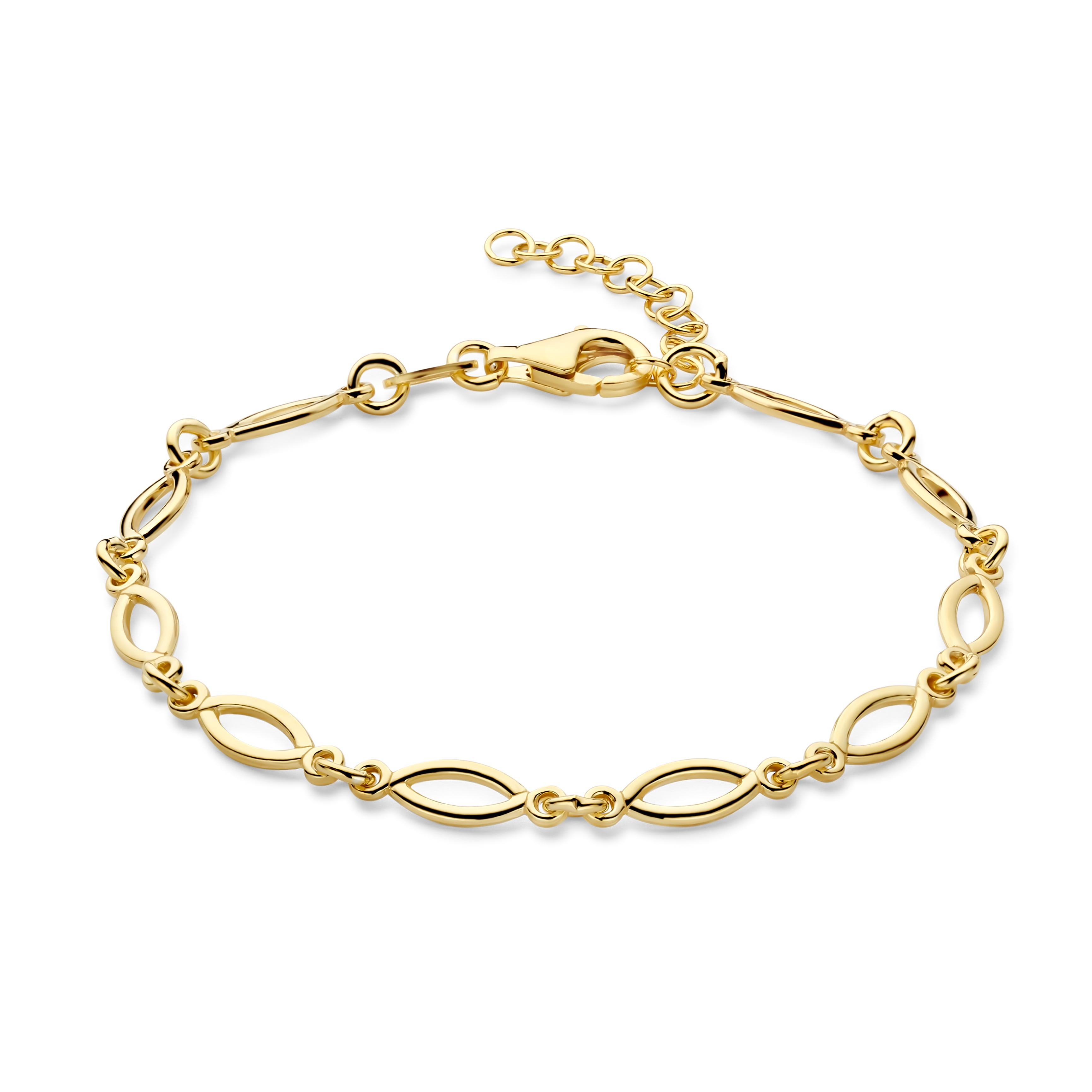 De Rosa di Luca zilver/verguld armband, modelnummer 60348618, is gemaakt van 925 sterling zilver en is goudkleurig. Deze fantasiearmband heeft een lengte van 180 mm. Draag het solo voor een verfijnde look of combineer met andere armbanden voor een trendy stijl.