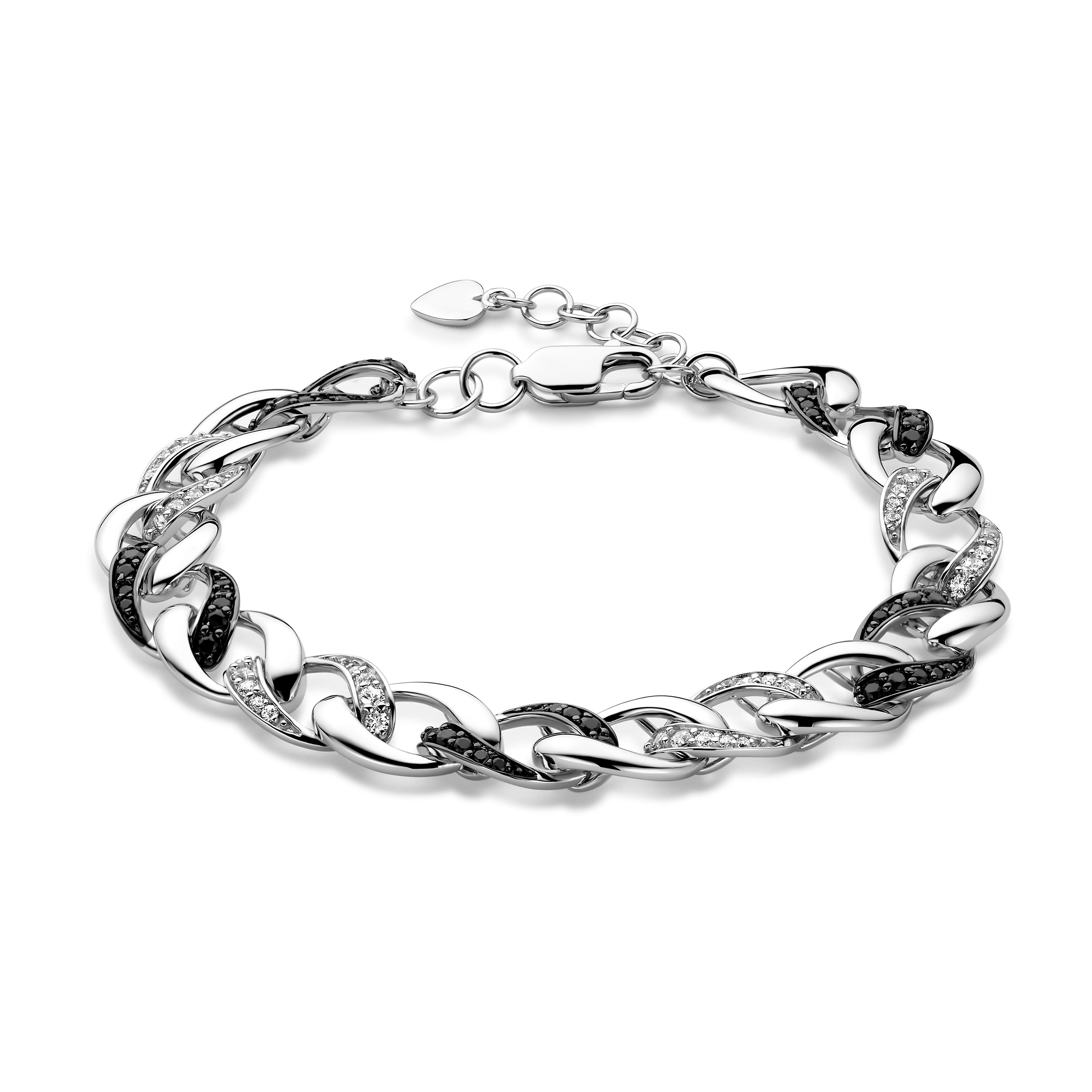De Rosa di Luca zilveren armband met zwarte zirkonia (modelnummer 623885185) is gemaakt van 925 sterling zilver. De armband is zilverkleurig en 18,5 cm lang. Perfect te dragen bij elegante en feestelijke gelegenheden, combineer met andere zilveren sieraden voor een complete look.