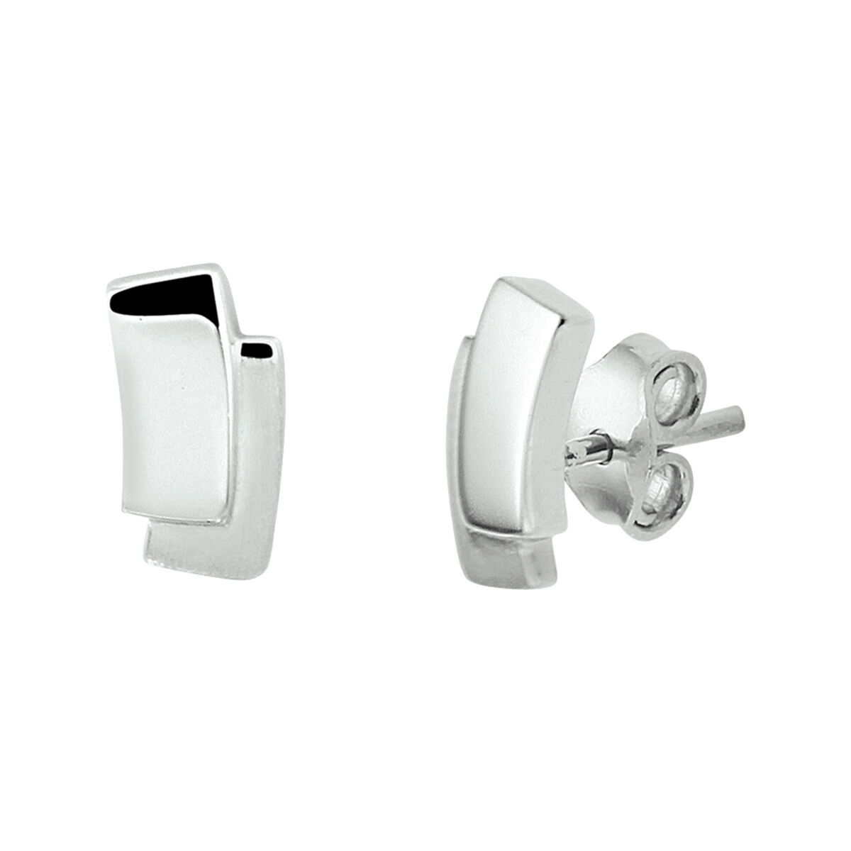 Zilver oorknop mat/poly