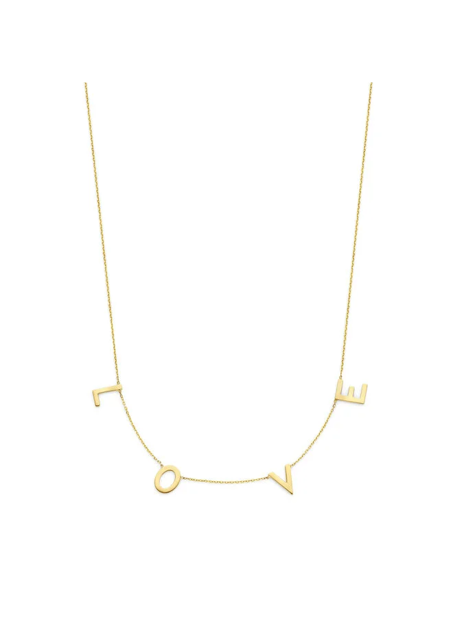 Materiaal, 14 karaat geelgoud
Afwerking, Glanzend
Afmeting, De Love Letters zijn 10 mm breed, 10 mm hoog en 1 mm dik
Lengte Collier, 40-41-42 cm, het collier heeft een anker schakel en een dikte van 0.8 mm