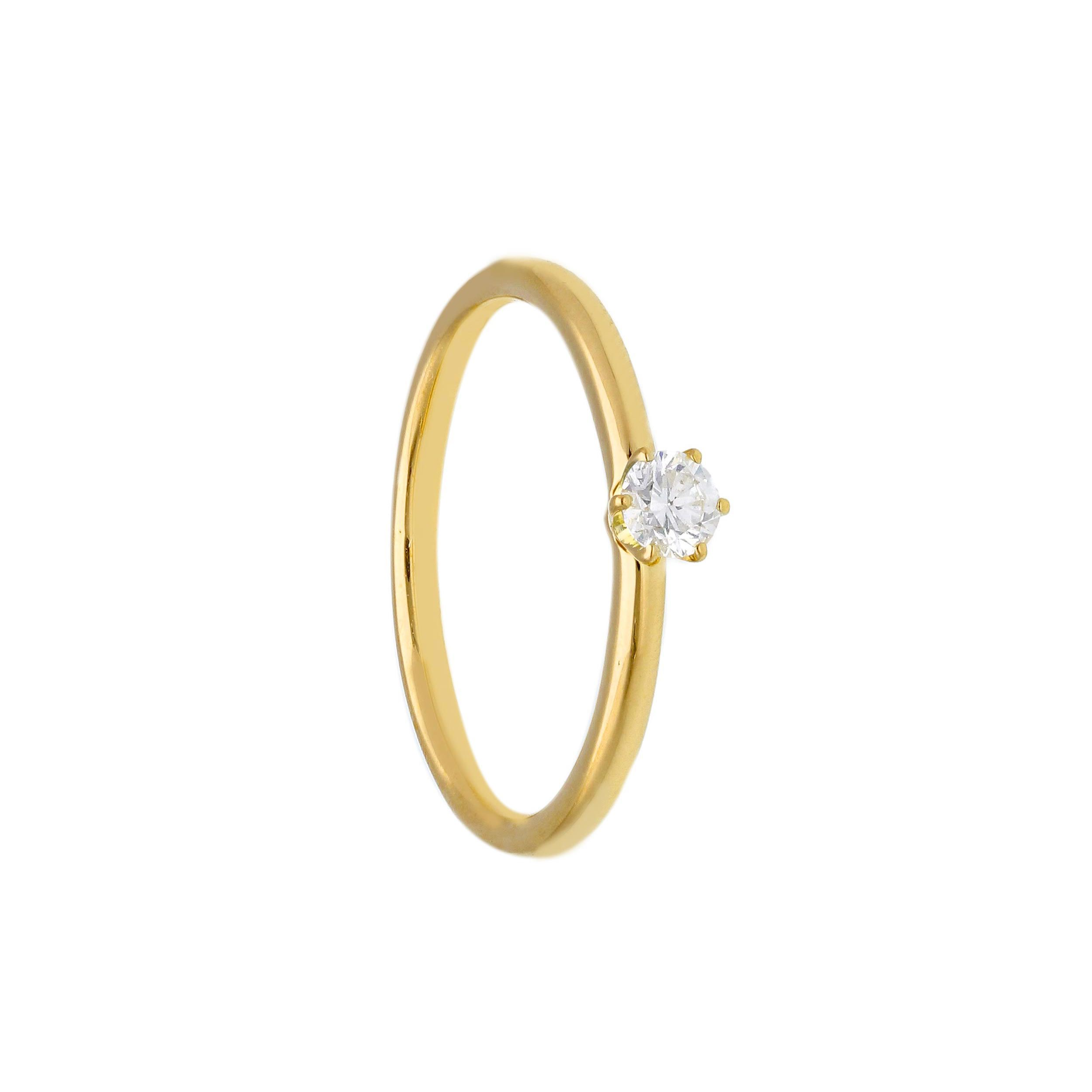 Ring in geel goud 18 k met 0.15 ct Diamant 