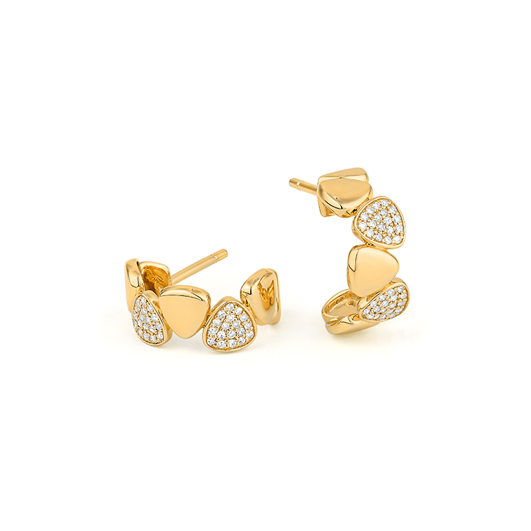 GEELGOUDEN OORSTEKER DIAMANT 8/8 