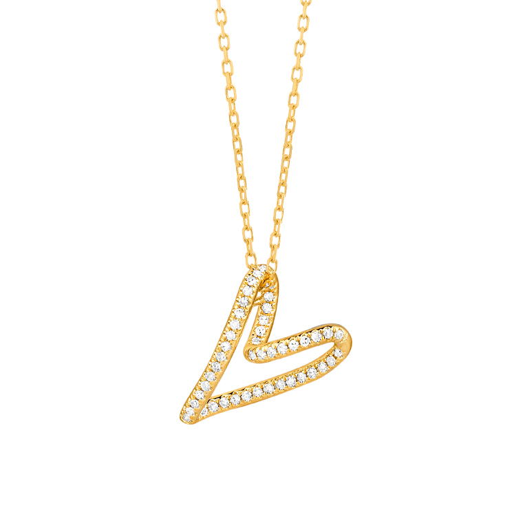 GEELGOUDEN COLLIER DIAMANT 8/8