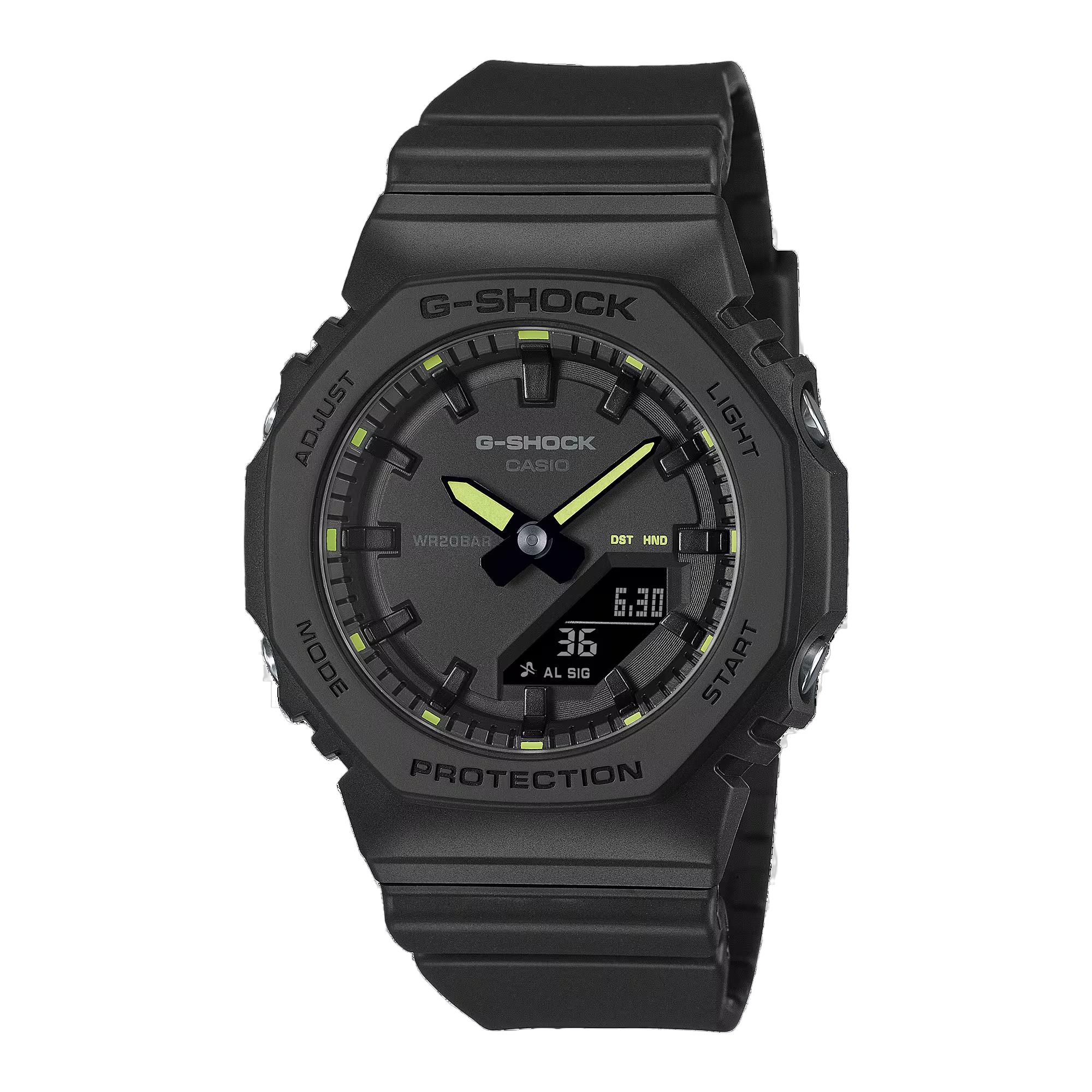Dieser WRIST WATCH ANADIGI mit der Modellnummer GMA-P2100SA-1A2ER zeichnet sich durch folgende Merkmale aus: runde Plastikh&uuml;lle mit schwarzer Mineralglas-Uhrplatte, schwarzes Silikonarmband, digitale Anzeige und Datumsfunktion. Ideal als modisches Accessoire im Alltag oder bei sportlichen Aktivit&auml;ten zu tragen. Perfekt f&uuml;r alle, die Funktionalit&auml;t und Stil kombinieren m&ouml;chten.