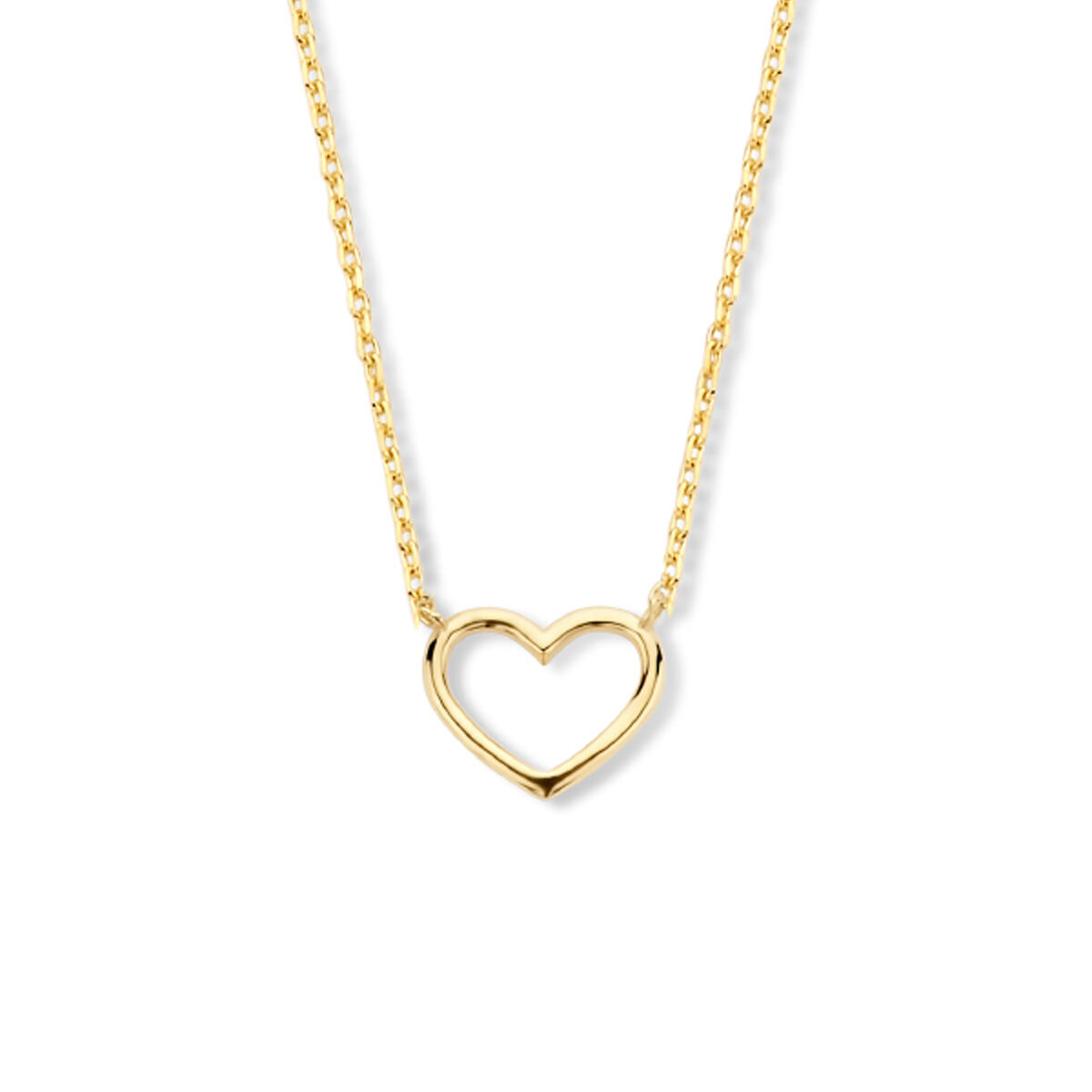 Deze prachtige 9k Collier Hartje is een verfijnde ketting van 9 karaat goud. Met een breedte van 8 mm en een gewicht van slechts 0,97 gram, straalt het elegantie uit. De ketting glanst prachtig, dankzij de hoogglansafwerking. Draag het solo voor een subtiele look of gecombineerd met andere kettingen voor een trendy uitstraling.