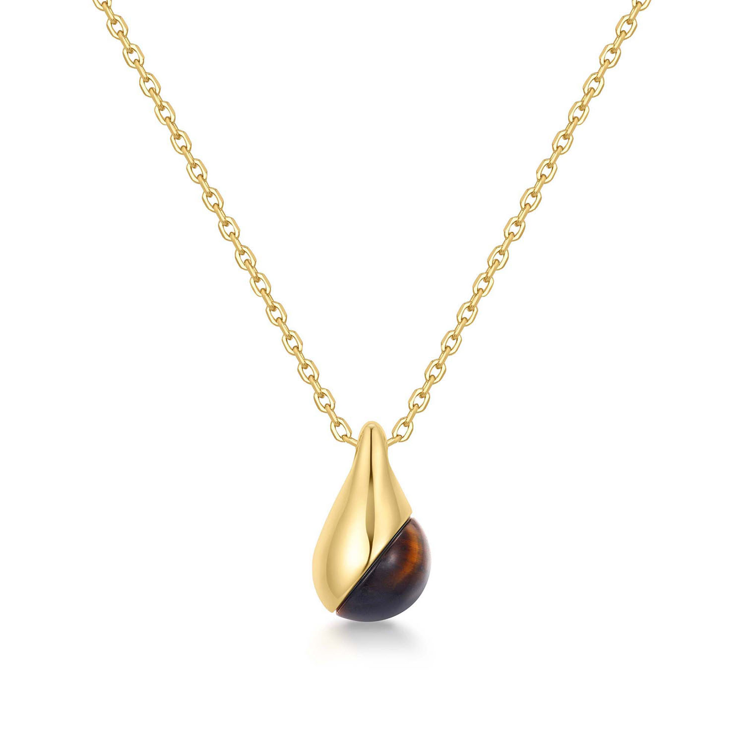 Omarm bruintinten als de nieuwe neutrale kleuren van dit seizoen met deze tijgeroogsteen ketting. De organische vormen van de hanger brengen warmte en stabiliteit en roepen een gevoel van rust en zelfverzekerdheid op. Of je hem nu solo draagt of combineert met andere kettingen, het voegt altijd een vleugje natuurlijke verfijning toe.
