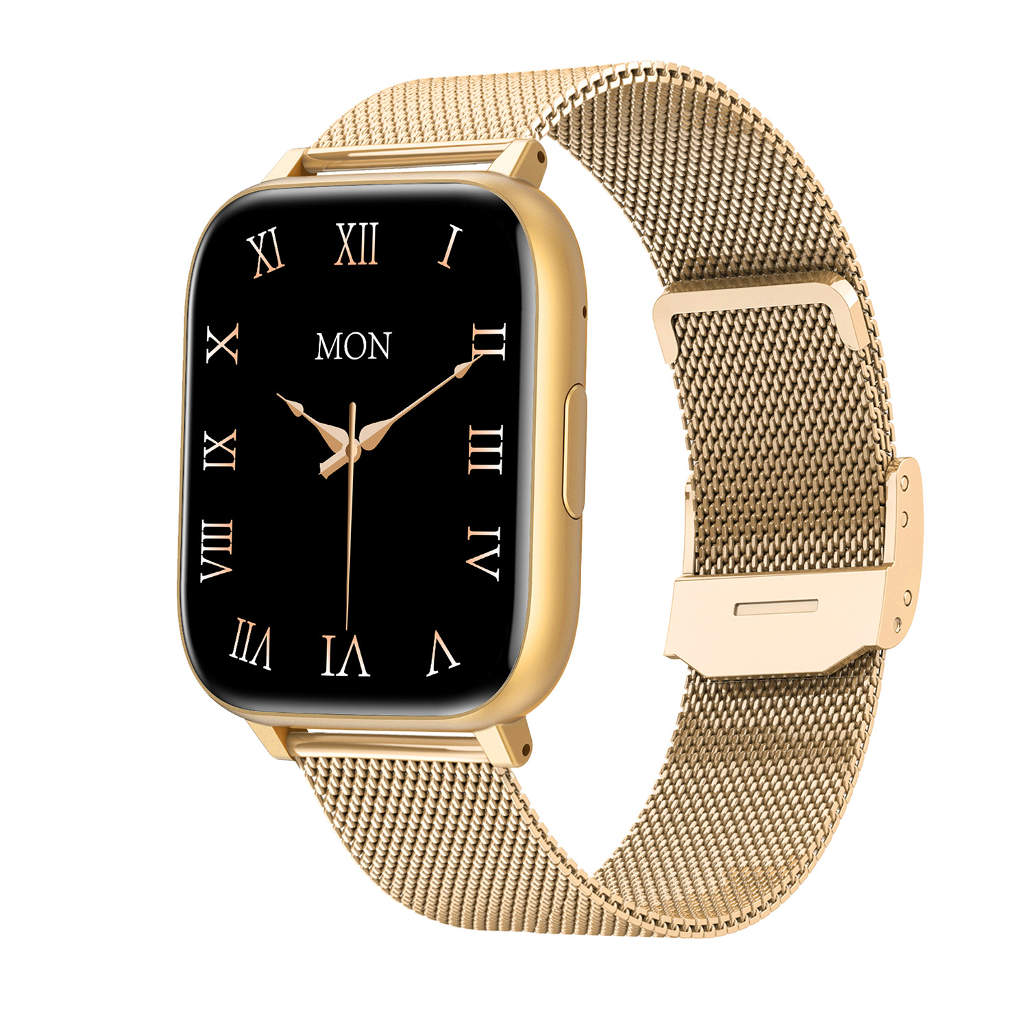 De Smarty 2.0 Smartwatch (modelnummer SW105H) combineert elegantie en technologie. Met een roestvrijstalen Milanese band en een goudkleurige aluminium kast straalt hij stijl uit. De smartwatch is rechthoekig en waterbestendig tot niveau 5. Perfect voor dagelijks gebruik. Beste gedragen om je pols voor een stijlvolle, maar functionele toevoeging aan elke outfit.