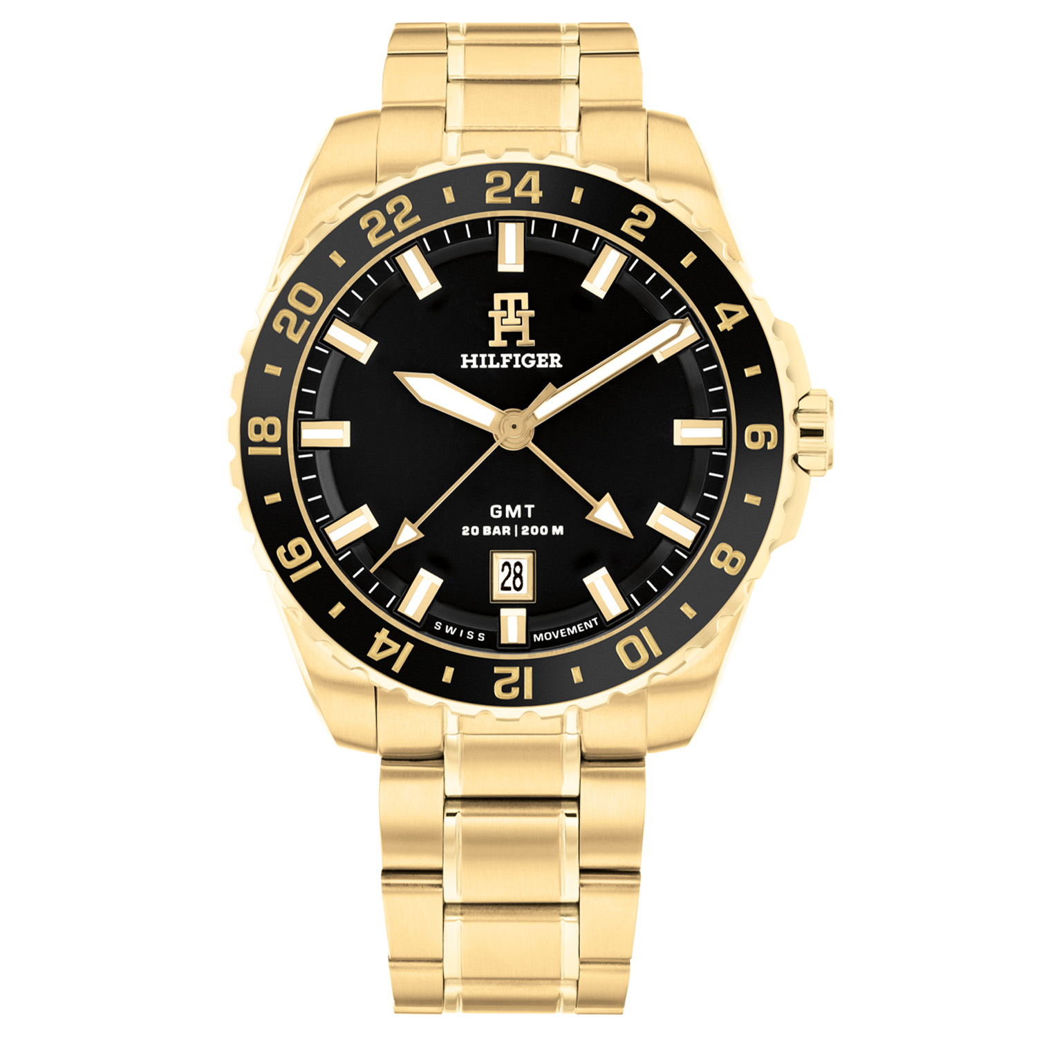 Tommy Hilfiger TH1792133 Horloge Heren Staal Goudkleurig 42mm
Dit specifieke horloge van Tommy Hilfiger uit de TH 85 serie met artikelnr: TH1792133 is een luxe herenhorloge die niet in je collectie mag ontbreken. Het stalen herenhorloge heeft een ronde goudkleurige kast met een bedrukte bezel en een zwarte wijzerplaat met lumibrite cijfers en wijzers en een tweede tijd. Aan de kast zit een goudkleurige stalen band met een vouwsluiting. Het horloge heeft een mineraalglas, een doorsnee van 42mm en is 20ATM.  

Het merk:
Sinds de lancering van het merk in 1985 is Tommy Hilfiger wereldwijd bekend geworden als pionier van de klassieke Amerikaanse coole stijl. Ge&iuml;nspireerd door de iconische popcultuur en het Amerikaanse erfgoed. De dames en herencollectie van dit seizoen bestaan uit minimalistische silhouetten en rustieke lederen details. De herenhorlogecollectie biedt iconische uurwerken met roestvrijstalen, lederen en siliconen banden.

Specificaties:
- Mineraalglas 
- Ronde kast 42mm
- Goudkleurige horlogekast
- Zwarte wijzerplaat 
- Stalen band 
- 20ATM