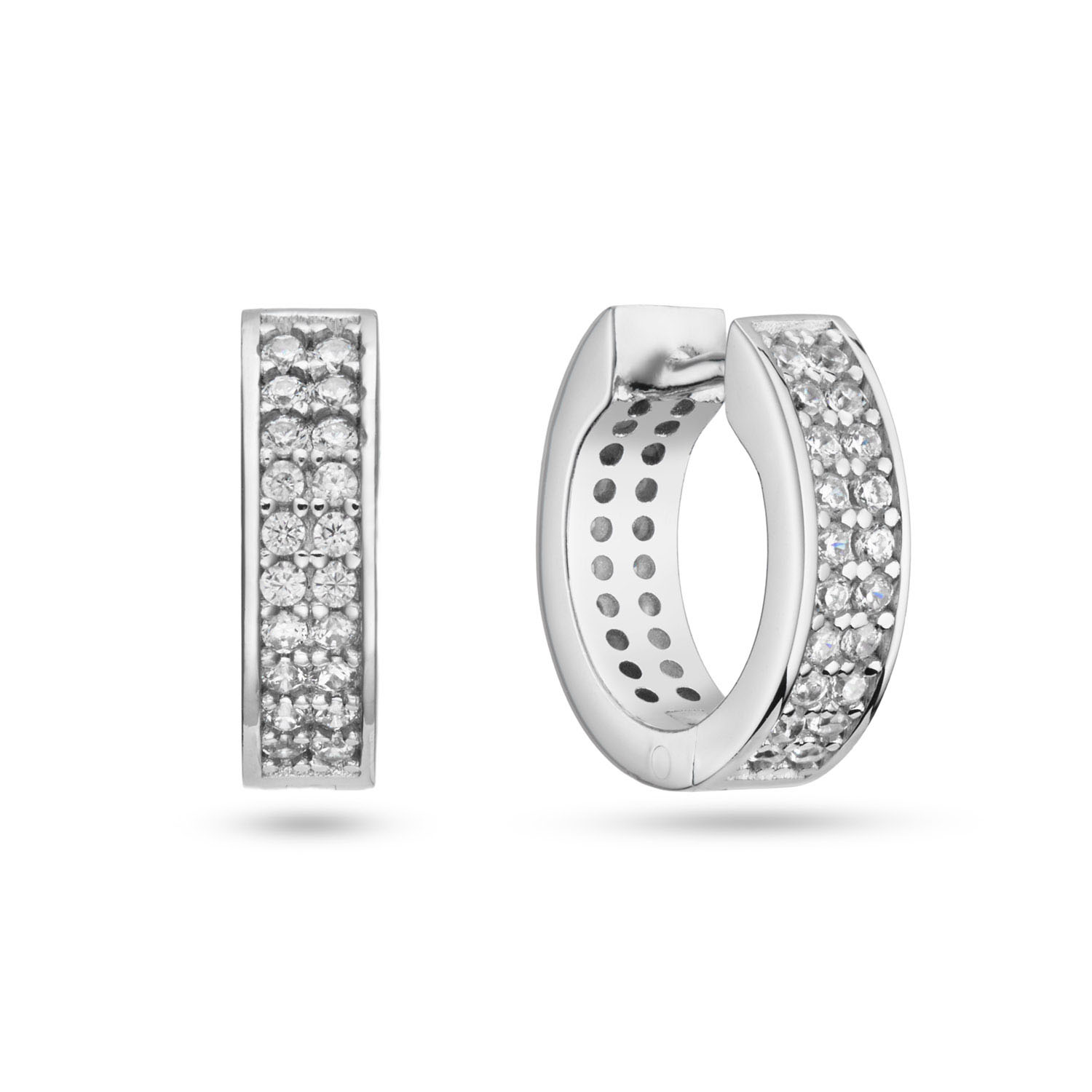 Dit zijn damesoorsieraden van het merk GLOW uit de serie Premium Hoops Silver