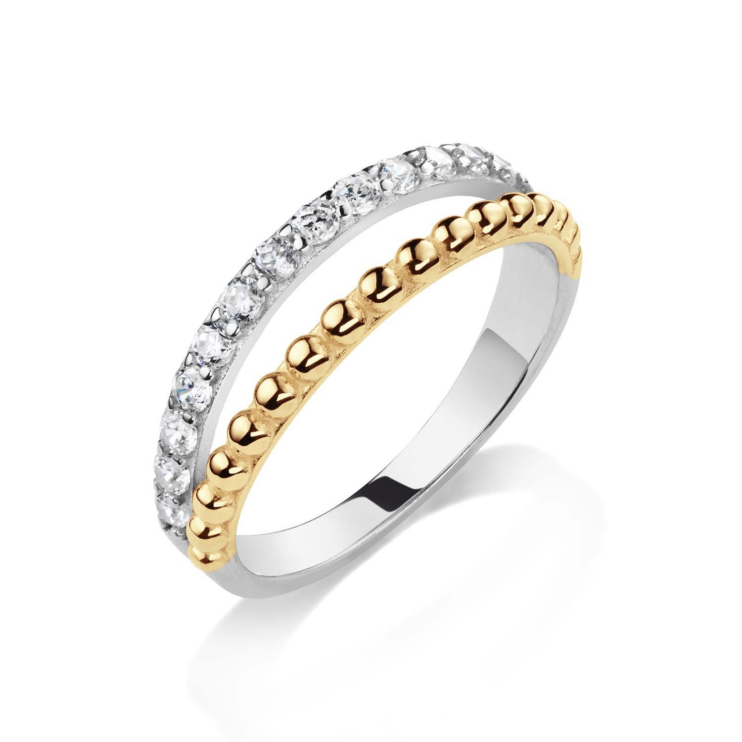 De Ring Dubbelband Gerhodineerd CZ 925, modelnummer 1140375, is een elegante zilveren ring met een breedte van 7,0 mm en diepte van 3,0 mm. Met maat 58 en ingelegd met schitterende zirconia is het een perfecte keuze voor elke gelegenheid. Deze ring is ideaal om dagelijks te dragen of om een chique avondoutfit te completeren. Gewicht: 2,5 gram.