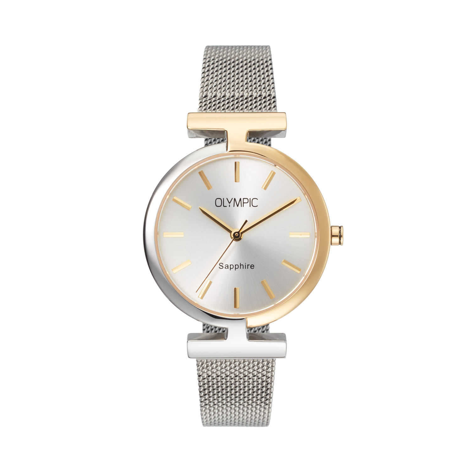 Olympic OL90DSS002B Horizon Horloge Dames Staal 35mm 
Dit unieke Olympic horloge met artikelnummer: OL90DSS002B is een chique dameshorloge. Het horloge heeft een stalen bicolor kast met een speciale vaste band aanzet en een zilverkleurige wijzerplaat met fijne wijzers en strepen. Aan de kast zit een zilverkleurige mesh band met een kliksluiting. Tevens ontvang je bij dit horloge een rode lerenband. Beide banden hebben een easy click systeem en zijn dus gemakkelijk zelf om te wisselen. Het horloge heeft een saffierglas, een doorsnee van 35mm en is 5ATM.

Het merk:
Een mooi horloge hoeft niet duur te zijn! Het Nederlandse horlogemerk Olympic levert stoere chronografen, slimline series, digitale uurwerken en elegante dameshorloges. 

100% Nederlands ontwerp, waterdicht en standaard 3 jaar fabrieksgarantie.

Specificaties:
- Ronde kast &Oslash; 35mm
- Stalen horlogekast
- Zilverkleurige wijzerplaat
- Stalen milanese band
- 5ATM 
- Standaard 3 jaar fabrieksgarantie
- Saffierglas