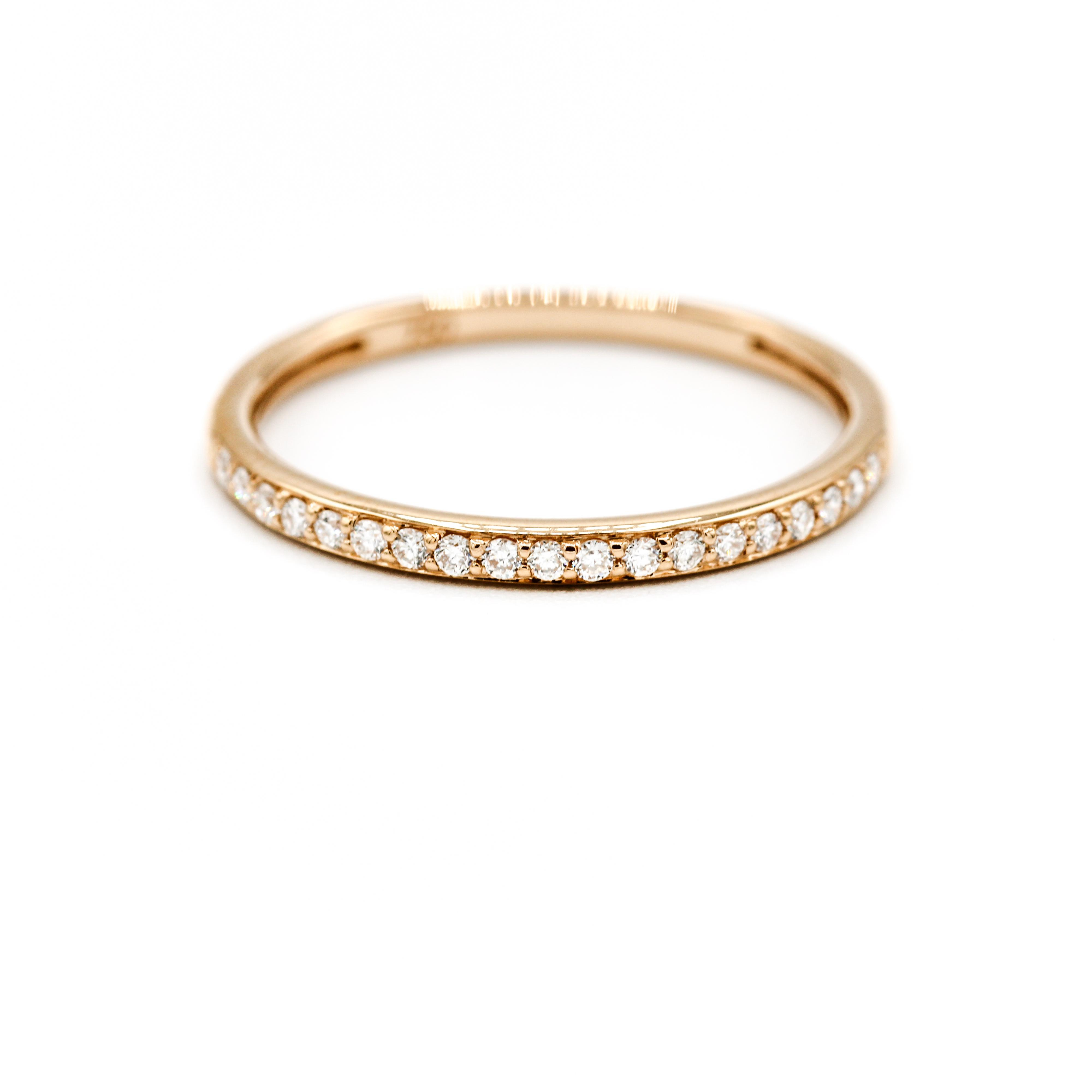 Ros&eacute;gouden ring 18kt met diamanten 0.13ct.