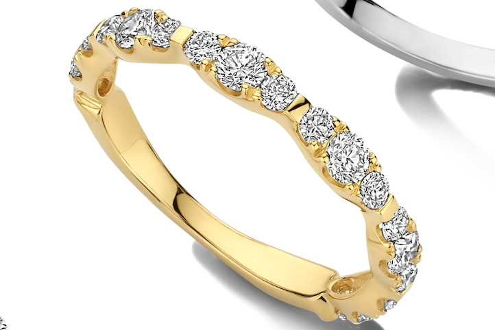 Geelgouden ring 18kt met diamanten 0.50ct.