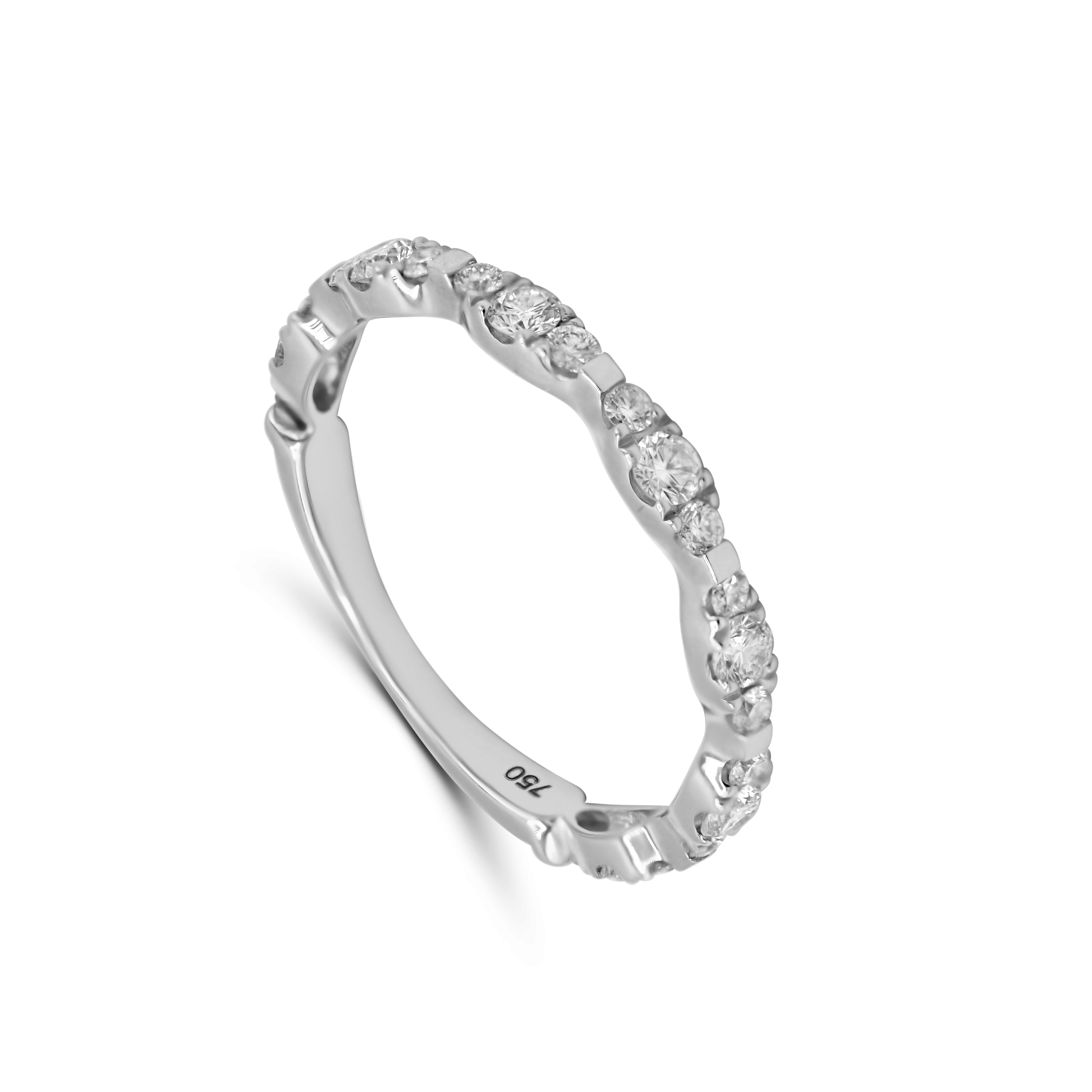 Witgouden ring 18kt met diamanten 0.51ct.