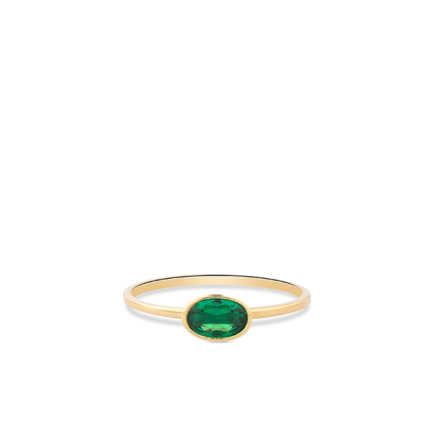 Dit is een ring van het merk Swing Jewels. De kleur van het sieraad is geelgoud. Dit sieraad bevat de edelsteen: zirconia. De kleur van deze edelsteen is: groen.