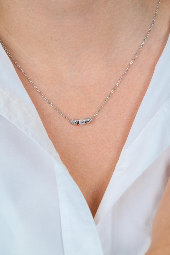 zlv. collier fantasie met baguette zirconia's