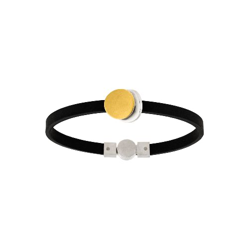 Dieses Armband mit einem Kautschukband ist ein stilvolles und zugleich sportives Schmuckstück. Tragen Sie es allein für einen minimalistischen Look oder kombinieren Sie es mit anderen Armbändern für einen trendigen Layering-Effekt. Perfekt für jeden Anlass, verleiht es Ihrem Outfit eine moderne Note. Ideal für den täglichen Gebrauch.
