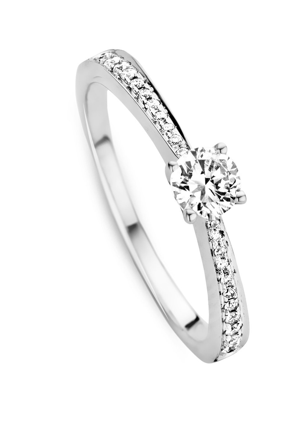 ring 18 kt diamant 0.424ct