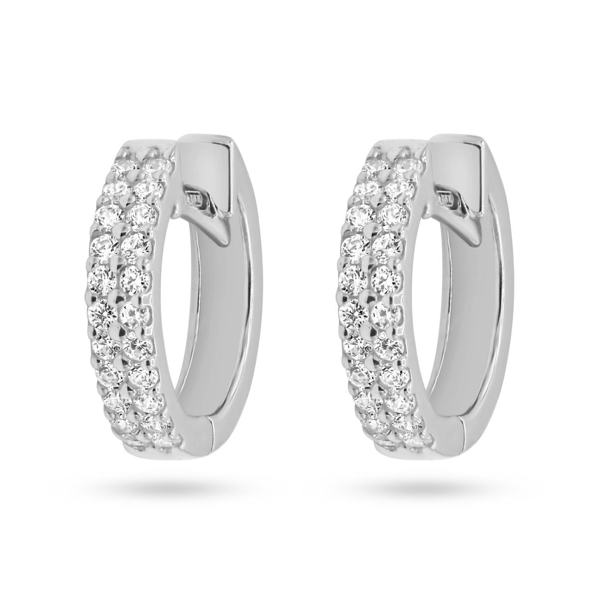 Creolen wit goud 18 kt met zirconia