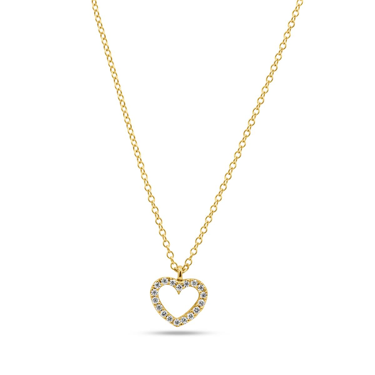 Hartje met diamant inclusief ketting