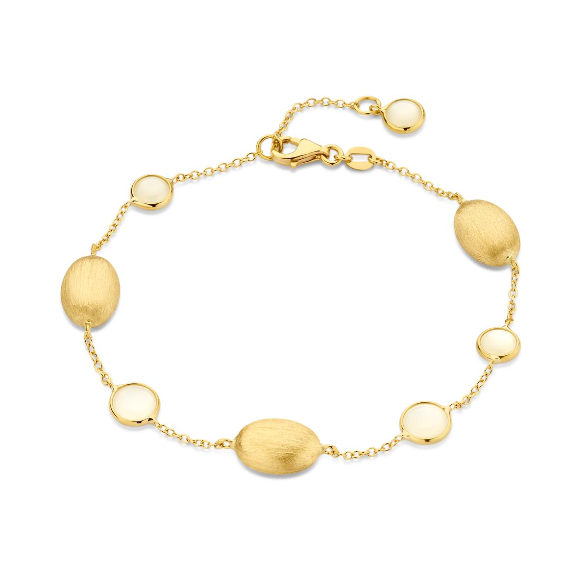 Armband geel 18 kt met maansteen