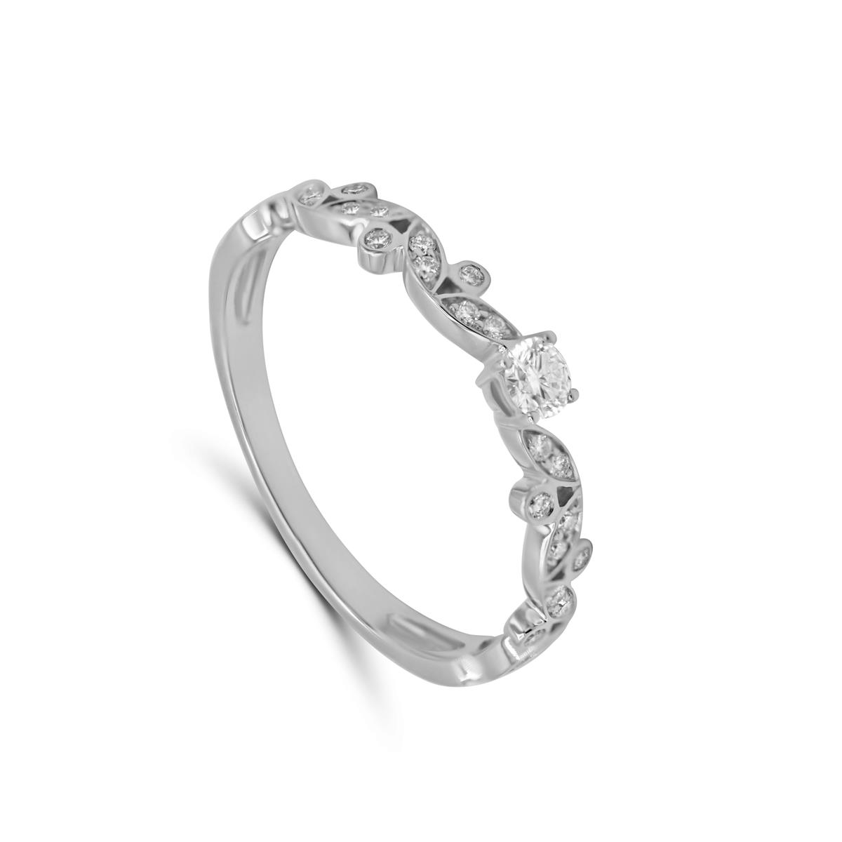 Ring wit goud 18 kt met diamant