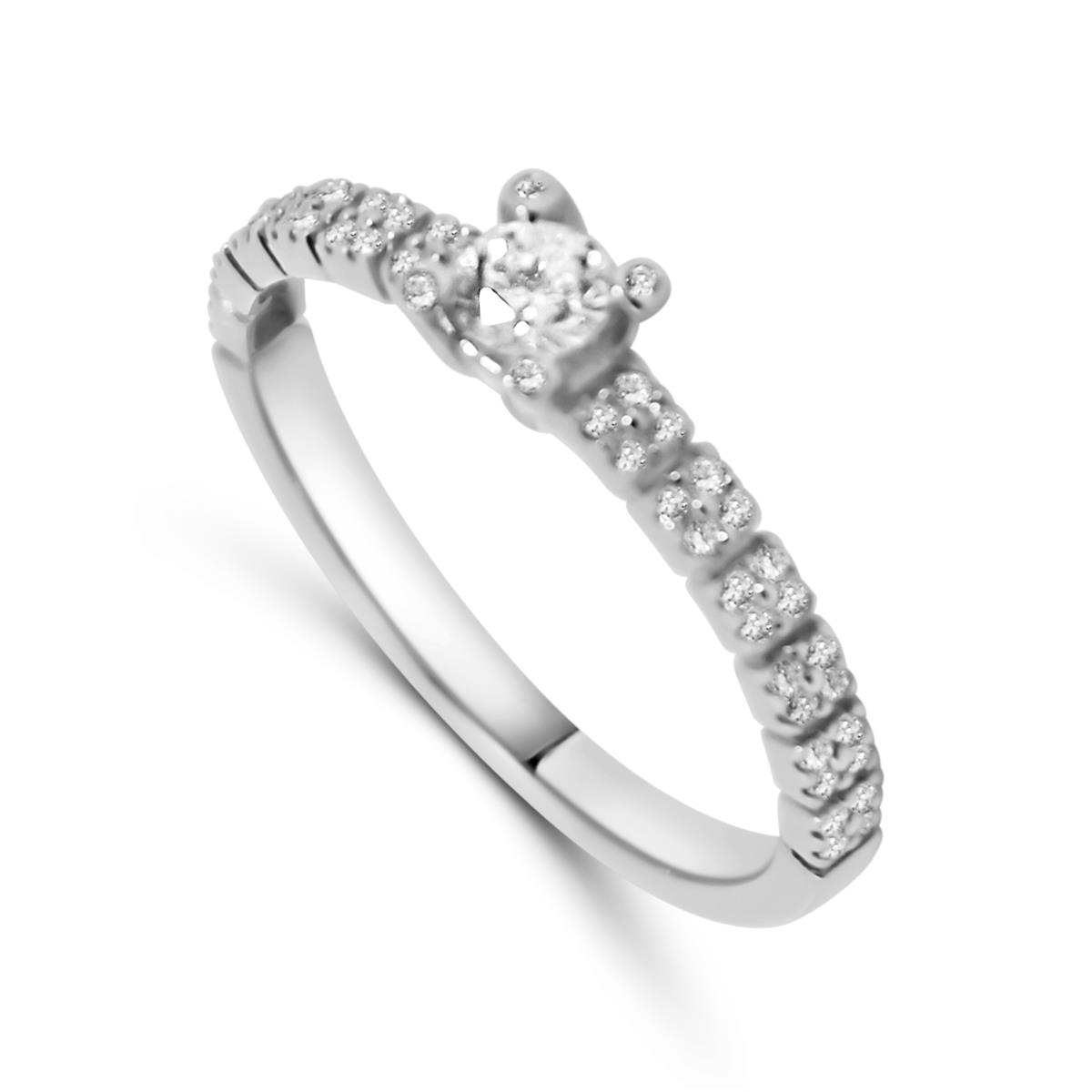 Ring wit goud 18 kt met diamant 0.30 ct