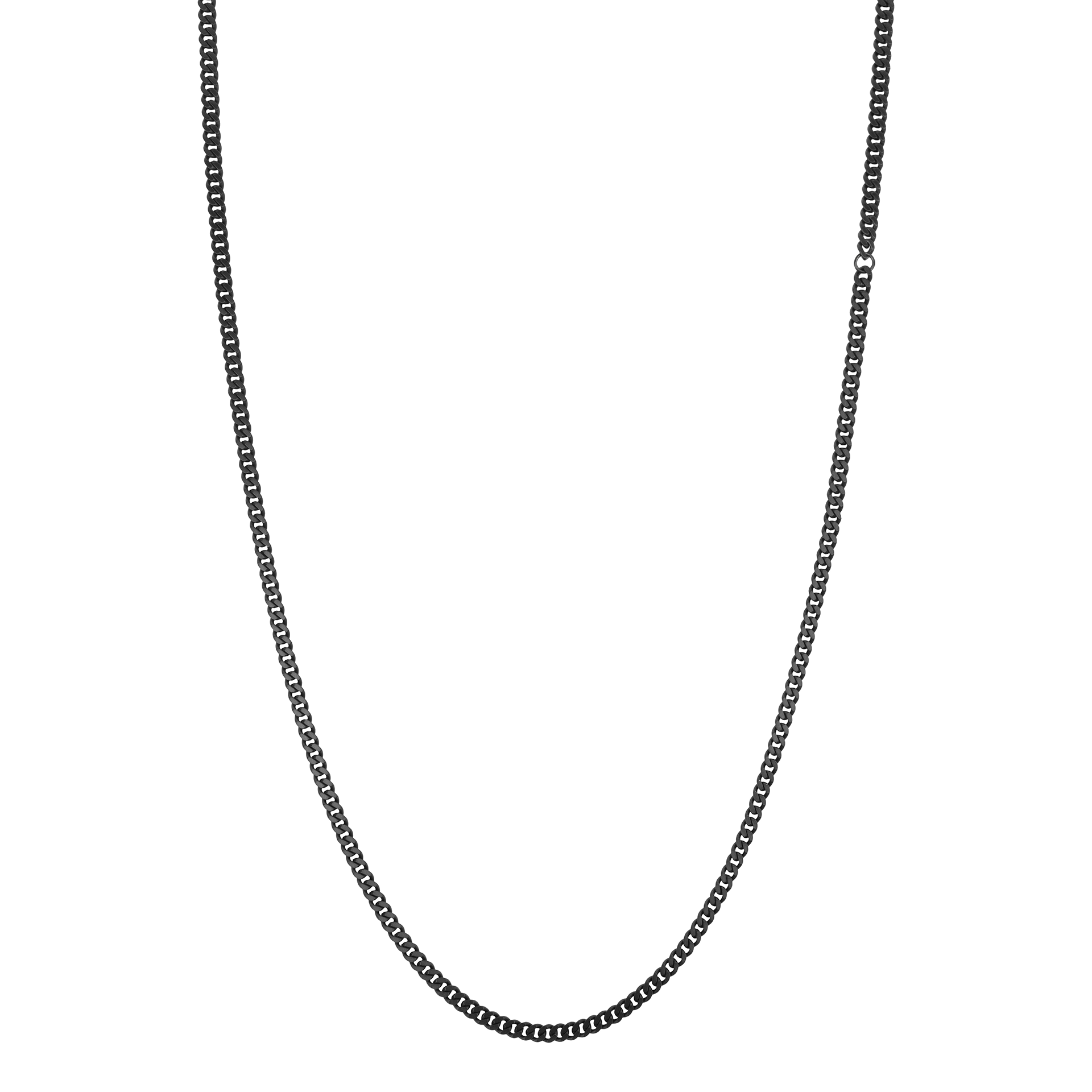 Zwart staal collier 60 cm Aze