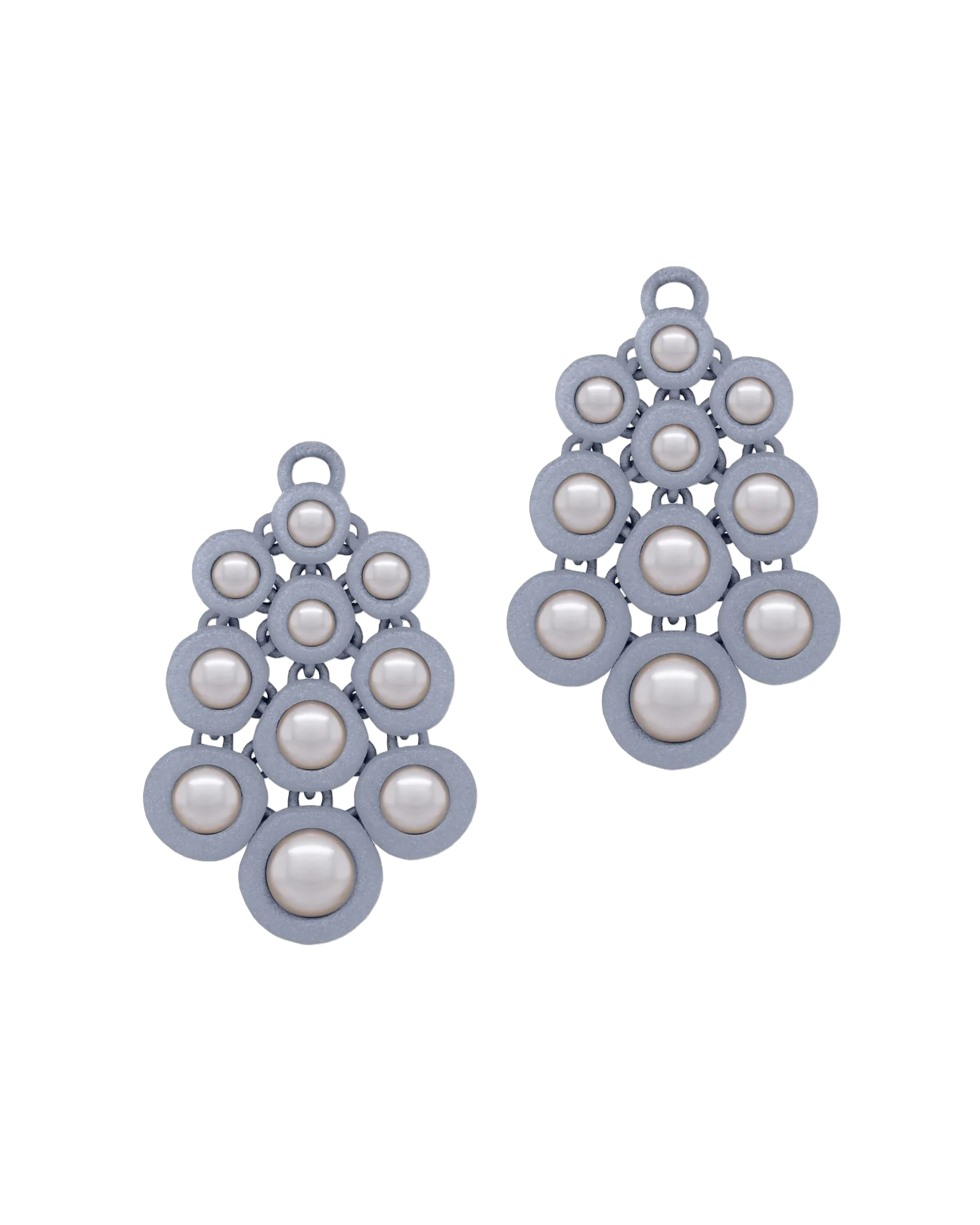 FABNORA Pearl oorring aanhanger Cool Grey