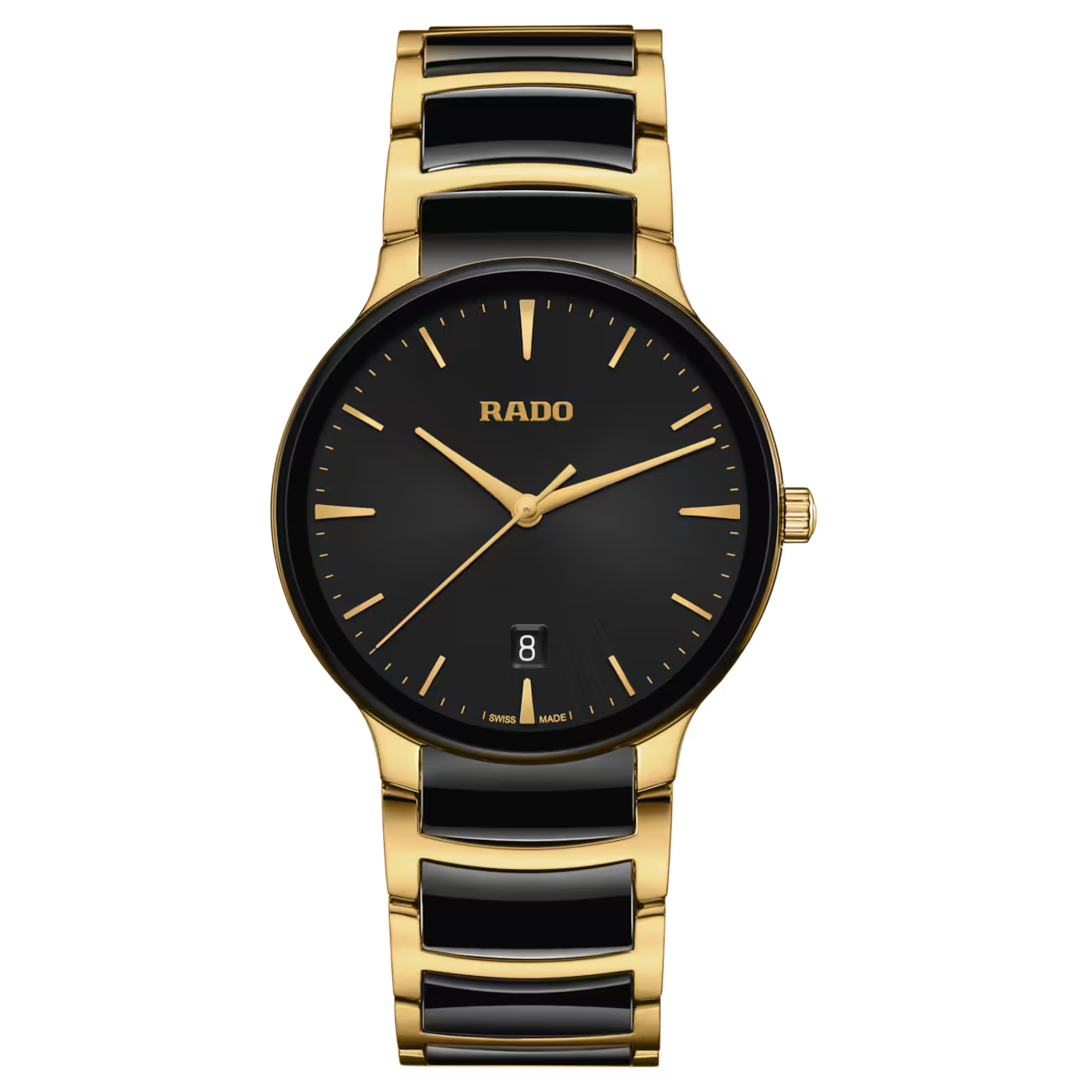 De Rado Centrix R30022152 is een luxe horloge met een modern design en klassieke uitstraling. Het horloge is voorzien van saffierglas, een quartz uurwerk en een band van Pvd schakels met tussen stukken van High-Tech Ceramic met een vouwsluiting. Draag het horloge dagelijks voor een chique look of bij een formele gelegenheid voor een elegante uitstraling. Maak je outfit compleet met dit prachtige horloge van Rado.