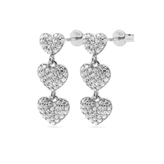 Karma Jewelry zilveren oorhangers Sia Heart met zirkonia
