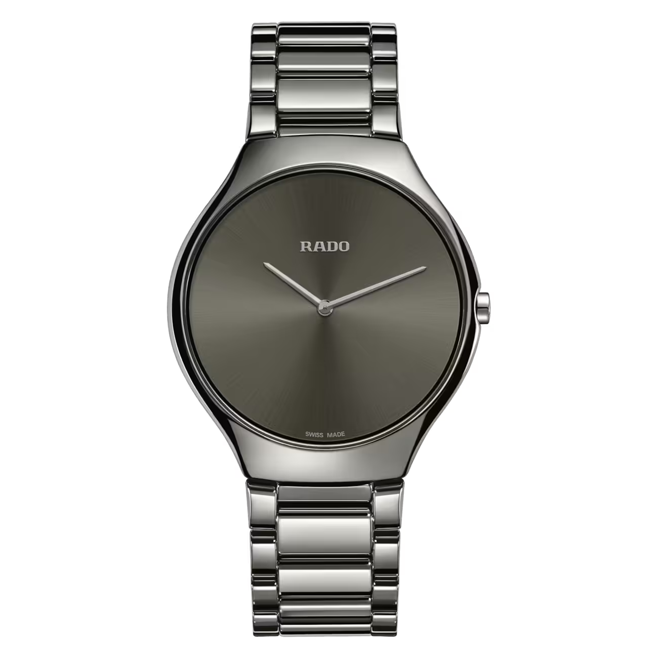 De Rado True Round Thinline R27955122 is een elegant Zwitsers horloge met quartz beweging. Het heeft een grijze keramische kast en band, beide nikkelvrij en anti-allergeen. De saffierglas beschermt de analoge wijzerplaat zonder index. Met een waterbestendigheid van 3ATM is het ideaal als stijlvol polshorloge voor dagelijks gebruik. Draag het bij formele en casual gelegenheden.