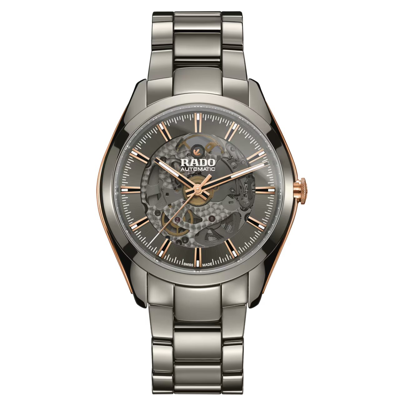 Dit Rado HyperChrome Automatic Open Heart horloge R32021102 heeft een opvallend open hart uurwerk waardoor de kijker een glimp krijgt van het mechanische werk binnenin. De grijze wijzerplaat wordt omlijst door een High-Tech plasma Ceramische kast en band voor een luxueuze uitstraling. Het dragen van dit horloge om de pols geeft een sophisticated en stijlvolle touch aan elke outfit. Perfect voor elke gelegenheid.