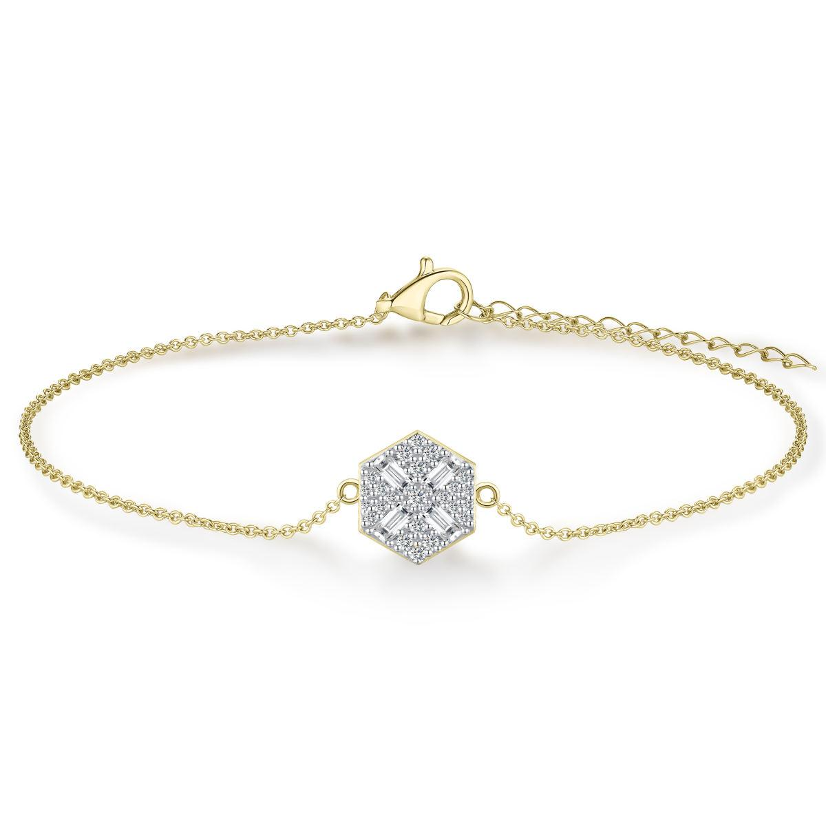 Gisser B1027Y-17+3 Zilver Vergulde Armband met Applique met Zirkonia