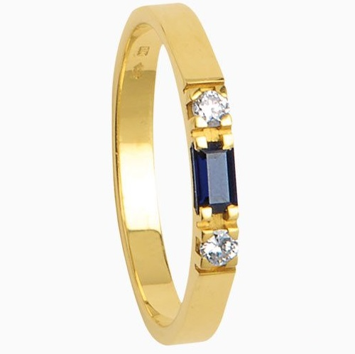 Eclat R1014 Ring met 0.25 ct Saffier en 2 x 0.05 ct 